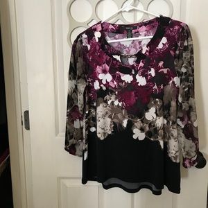 Style & Co. Pretty Blouse w/ Sheer Sleeves